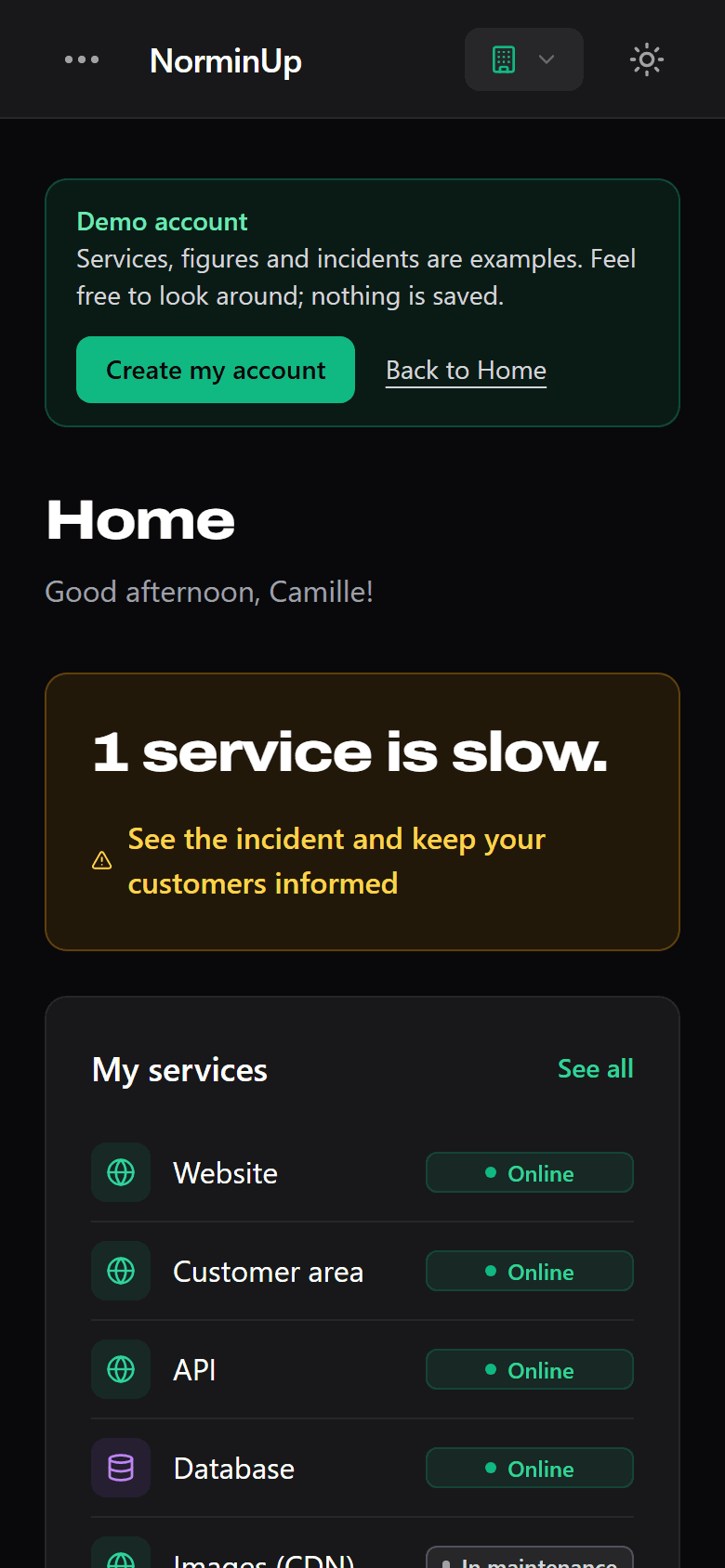 The same home screen on a phone.